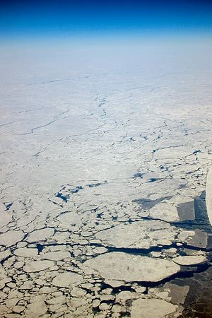 Flying over lots of ice